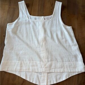 LC Lauren Conrad White Linen Square-Neck Tank